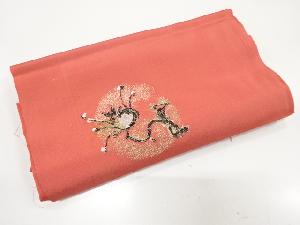 アンティーク　枝の実模様織り出し　お召着物洗い張り